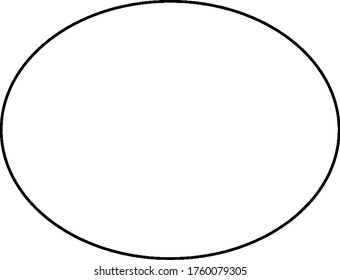 A two dimensional Curve and its shape is evidently elliptical, vintage line drawing or engraving illustration.