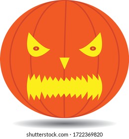 two dimensional pumpkin halloween vector