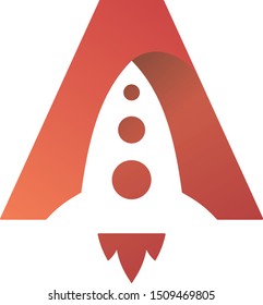 Two dimensional rocket start vector icon symbol from astronomy. Rocket vector in negative spaces. Vector illustration EPS.8 EPS.10