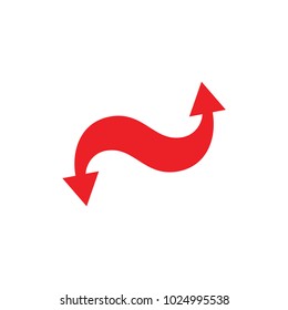 two direction arrows curves logo 