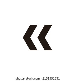 Dos letras de dirección K y H contorno simple símbolo vector