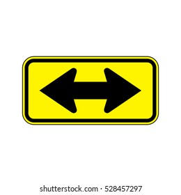 Two Direction, A road sign with double arrows.