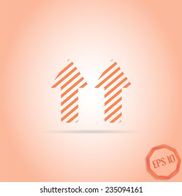 Two directional arrows. Flat design style. Made in vector illustration