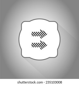 Two directional arrows. Flat design style. Made in vector illustration