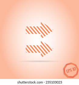 Two directional arrows. Flat design style. Made in vector illustration