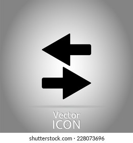Two directional arrows. Flat style. Made in vector