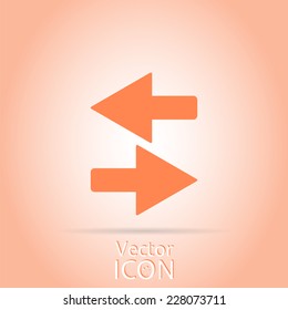 Two directional arrows. Flat style. Made in vector