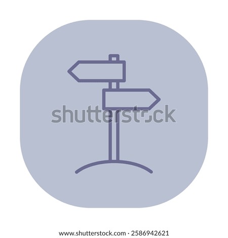 Two directional signs on post, symbolizing travel choices and exploration. Discovering new places and experiences along journey concept