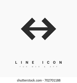 Two directions minimal icon. Arrows line vector icon for websites and mobile minimalistic flat design.