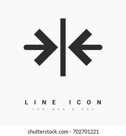 Two directions minimal icon. Arrows line vector icon for websites and mobile minimalistic flat design.