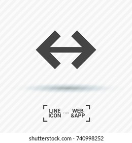 Two directions minimal icon. Arrows line vector icon for websites and mobile minimalistic flat design.