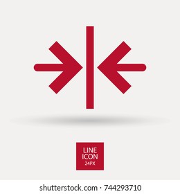 Two directions minimal icon. Arrows line vector icon for websites and mobile minimalistic flat design.
