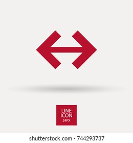 Two directions minimal icon. Arrows line vector icon for websites and mobile minimalistic flat design.