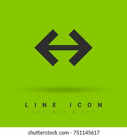 Two directions minimal icon. Arrows line vector icon for websites and mobile minimalistic flat design.