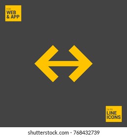 Two directions minimal icon. Arrows line vector icon for websites and mobile minimalistic flat design.