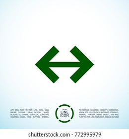 Two directions minimal icon. Arrows line vector icon for websites and mobile minimalistic flat design.