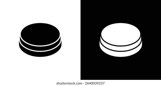 Two disks are shown, inverted color schemes. On the left, a black disk with white lines is set against a white background. A white disk is set against a black one.