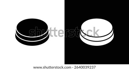 Two disks are shown, inverted color schemes. On the left, a black disk with white lines is set against a white background. A white disk is set against a black one.