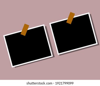 Two Display background with black photo frame Free Vector