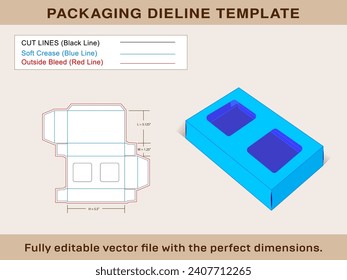 Two Display Soap Box, Dieline Template, Editable Vector File.