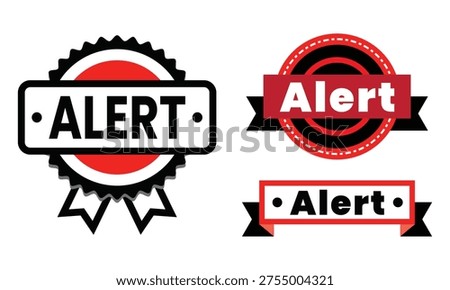 Two distinct alert badge designs for notifications or warnings