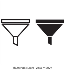 Two distinct funnel graphics, one outlined and one filled, presented together.