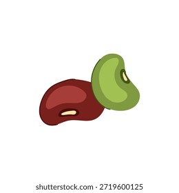 Dos legumbres distintas, un frijol rojo audaz y un frijol verde vibrante, que representan una nutrición saludable y conceptos de alimentos basados en plantas sobre un fondo blanco limpio