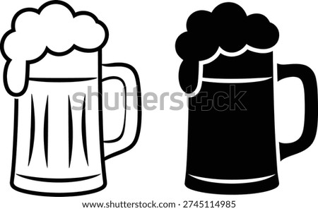 Two distinct mugs of beer, one light and one dark, showcasing different beer varieties.