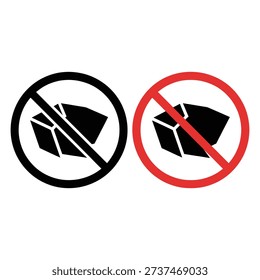 Two distinct prohibition signs indicating a ban on certain items.
