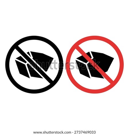 Two distinct prohibition signs indicating a ban on certain items.