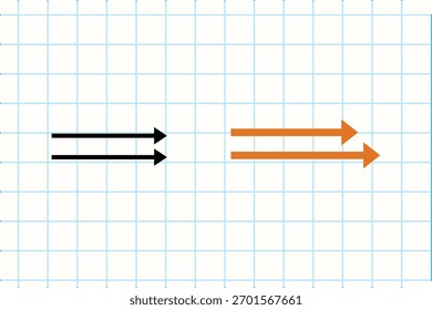 Dois conjuntos distintos de setas, um em preto e outro em laranja vibrante, são representados lado a lado. Ambos os conjuntos apontam para a direita, simbolizando o impulso para a frente e a direção. A façanha de fundo