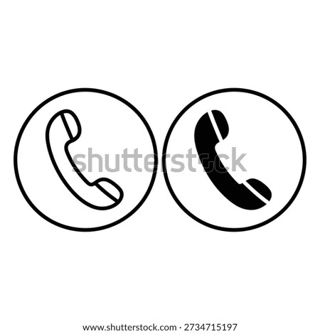 Two distinct telephone icons within circular boundaries