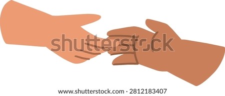 Two Diverse Hands Reaching to Each Other for Support and Solidarity