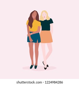 Two diverse independent women vector