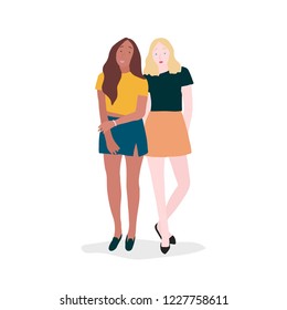Two diverse independent women vector