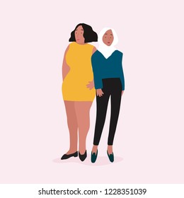 Two diverse independent women vector