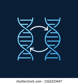 Two DNA vector colorful outline icon or logo element on dark background