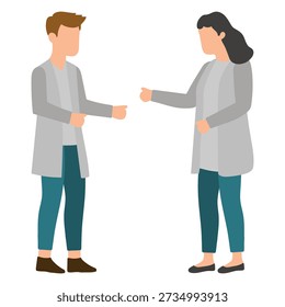 Two Doctors Standing and Talking Illustration