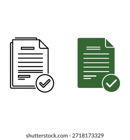 Two Document with Checkmarks in Black and Green paper