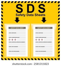 Two document container of safety data sheet station. Designated area to storage SDS document and knowledge information center for employees.