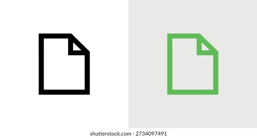 Dois ícones de documentos, um preto e um verde, lado a lado em um pano de fundo branco.