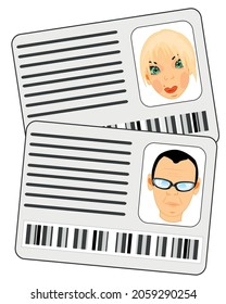 Zwei Dokumente Personalausweis Männer und Frauen