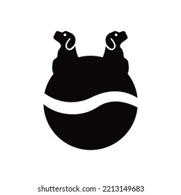 Two dog animal logo design 