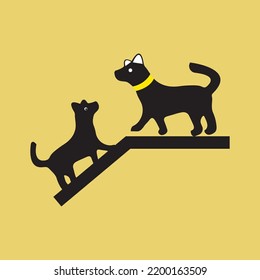 Diseño de plantillas de logotipo de dos perros