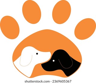 Two dog and paws logo