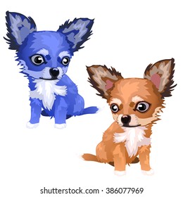 Two dogs of Chihuahua. Vector illustration.