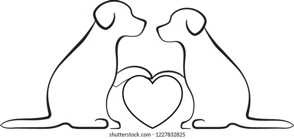 Two dogs heart