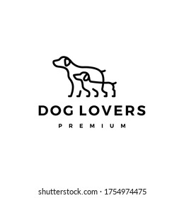 dos perros amantes del logotipo icono vectorial