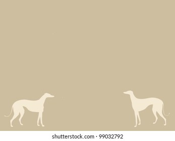 dos perros con fondo marrón, ilustración vectorial