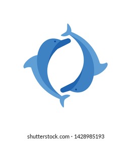 two dolphin with blue color style